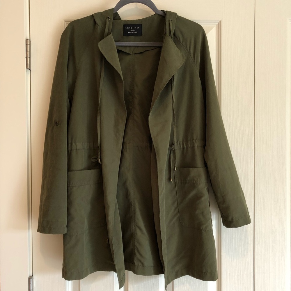Love Tree Open Front Hooded Jacket